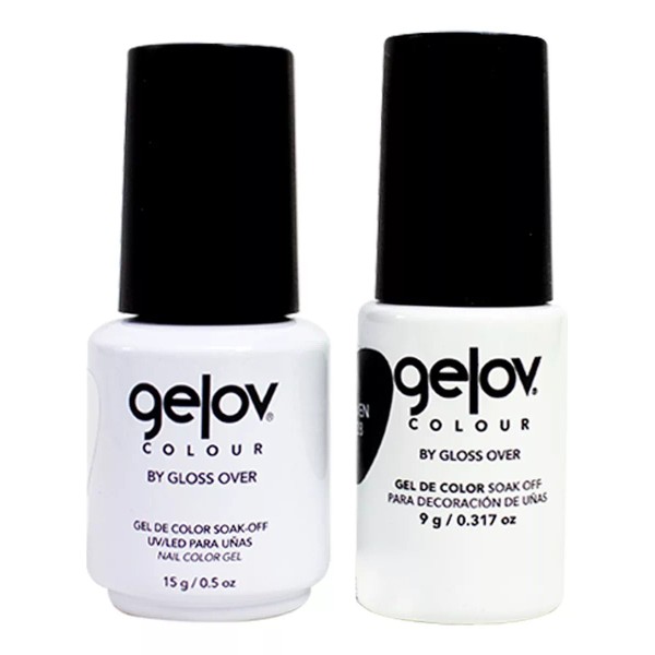 Gloss Over Duo Gel Para Uñas Gloss Over Tonos Black 15g + White 9g 2pzs Color Black Y White
