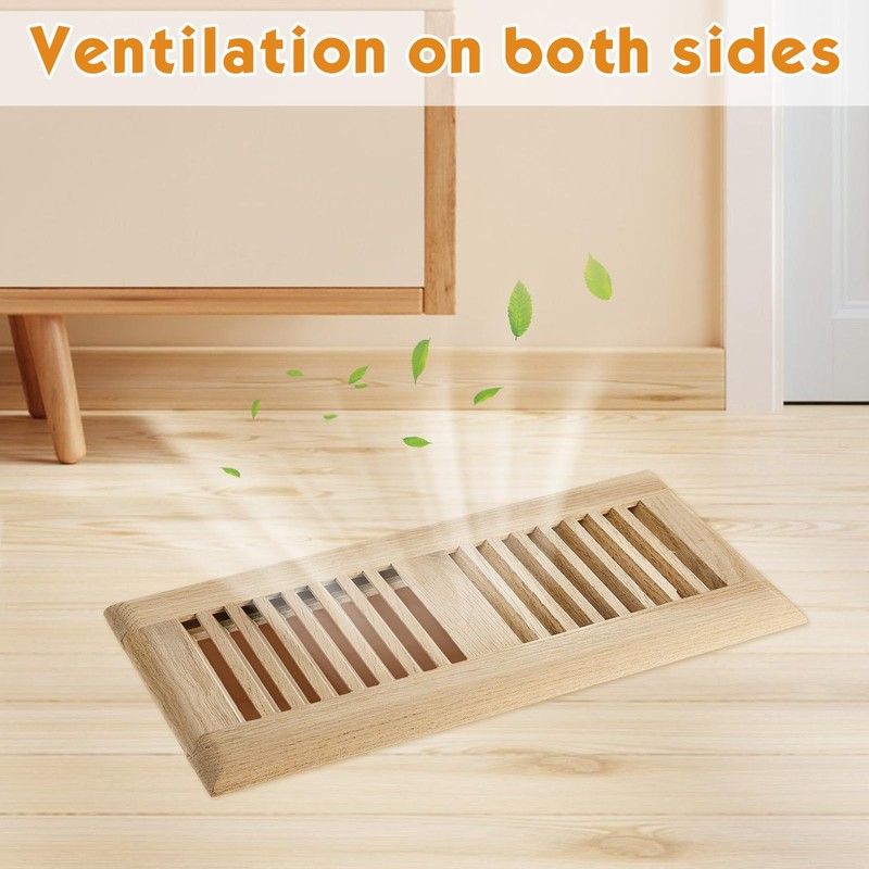 Landical 8 Pcs Red Oak Wood Floor Register Vent 4