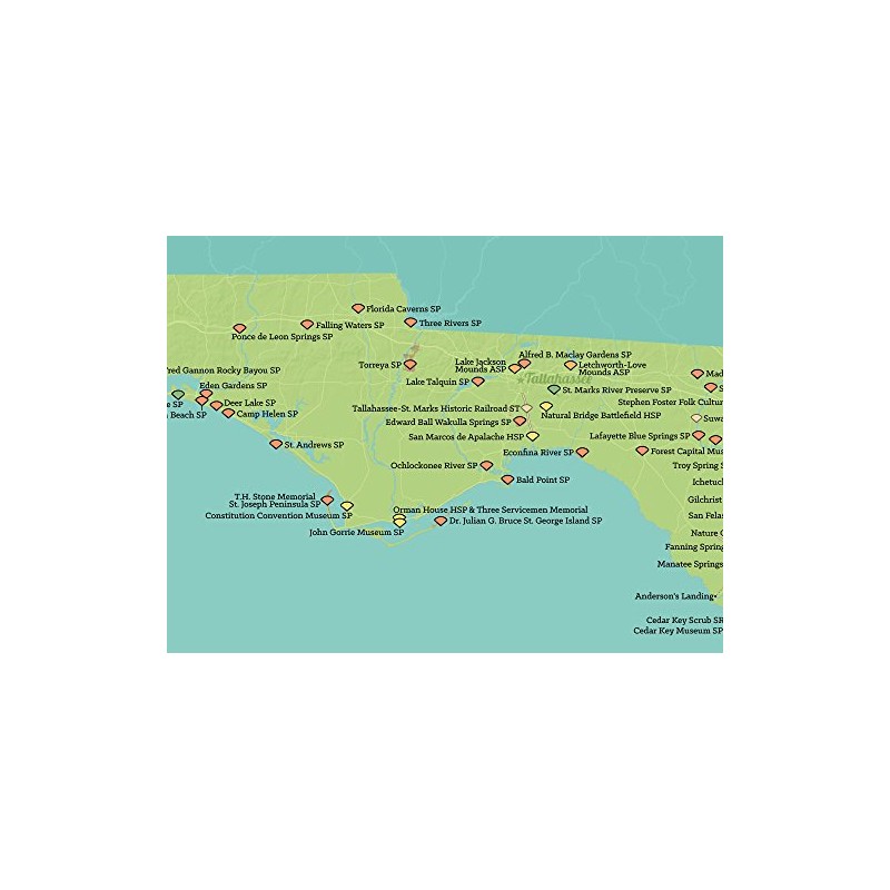 Best Maps Ever Florida State Parks Checklist Map 18x24 Poster