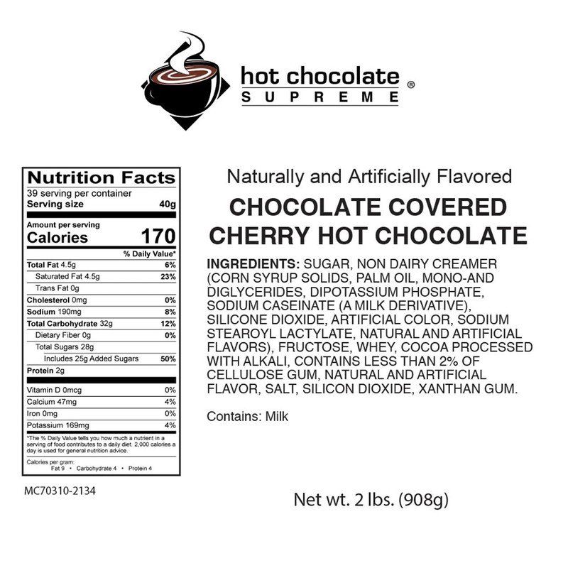 Hot Chocolate Supreme 2 lb bag Chocolate Covered Cherry Instant