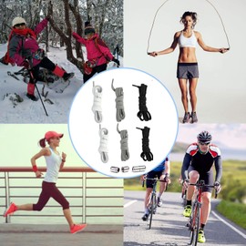 Gentpovth 6 Pairs Elastic Shoelaces, Black / White / Grey