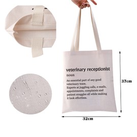 ZJHXPO Vet Receptionist Tote Bag Veterinarian Shoulder Bag Vet Tech Reusable Grocery Shopping Bag Vet Assistant Handbag (Vet Receptionist Tote)