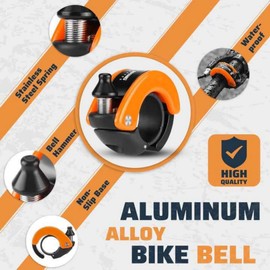 Hidden Bike Bell Conch Clear Long Sound (Orange)