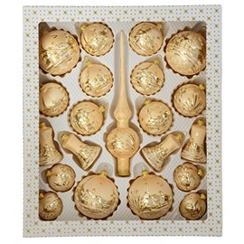 Jingle Bells Lauscha Golden Dreams Christmas Tree Bauble Set of 21