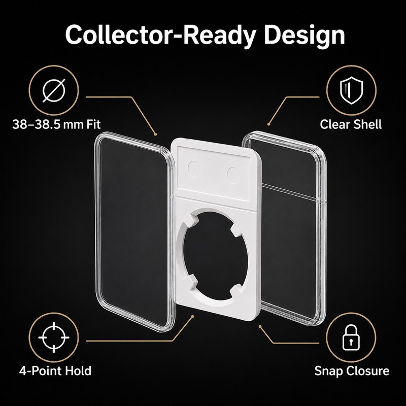 Commemorative Coin Slab Holder for Display and Protection - Transparent