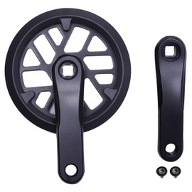 PROWHEEL Kurbelgarnitur für Kinder und Kinder, 76 mm/89 mm/102 mm/114 mm/127 mm/140 mm/152 mm/160 mm/165 mm, 25T/28T/30T/32T/36T, Vierkantloch, Fahrrad-Kurbel-Set, Doppelkettenrad und