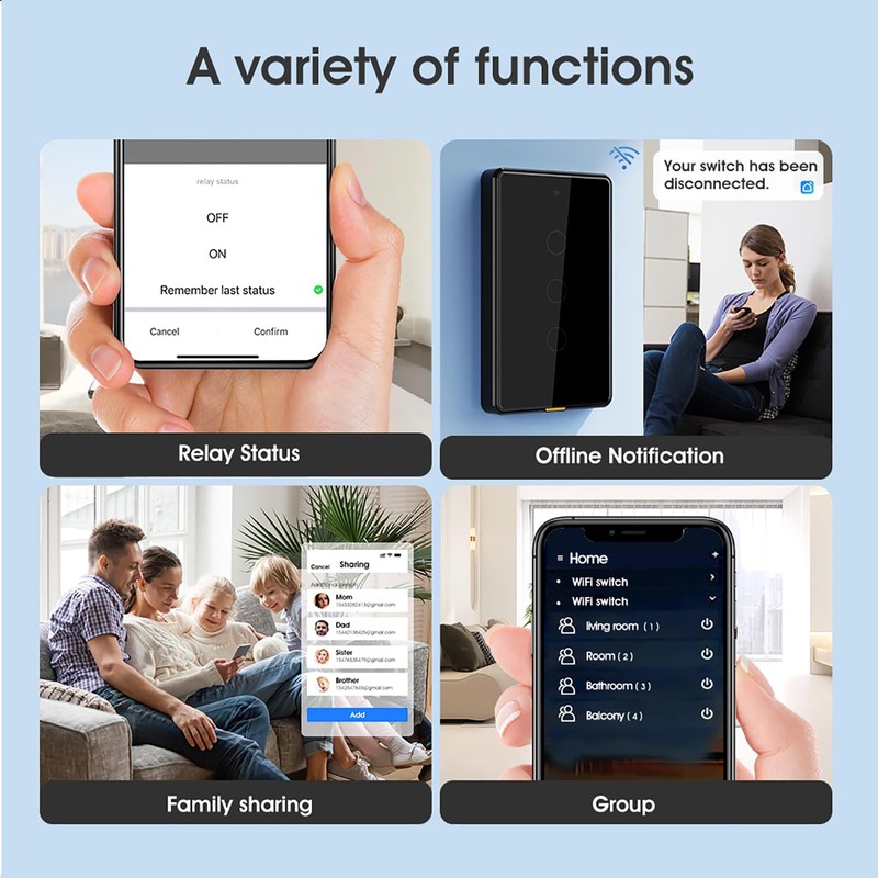 YIFAN Zigbee Smart Touch Wall Light Switch, Requires ZigBee Hub,