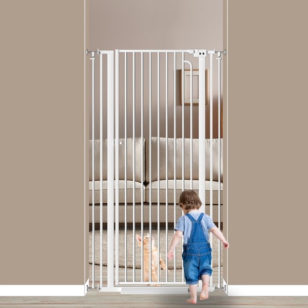 57" Extra Tall Cat Gate for Doorway, 29.9-33" Wide, Pressure