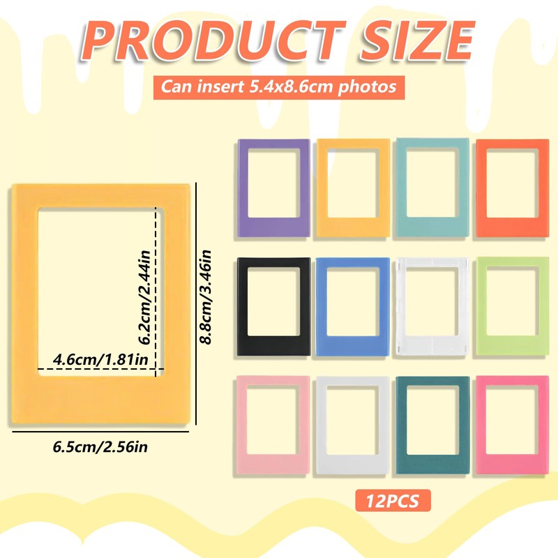 Magnetic Photo Frames for Fridge, 12 Pack Mini Magnetic Picture