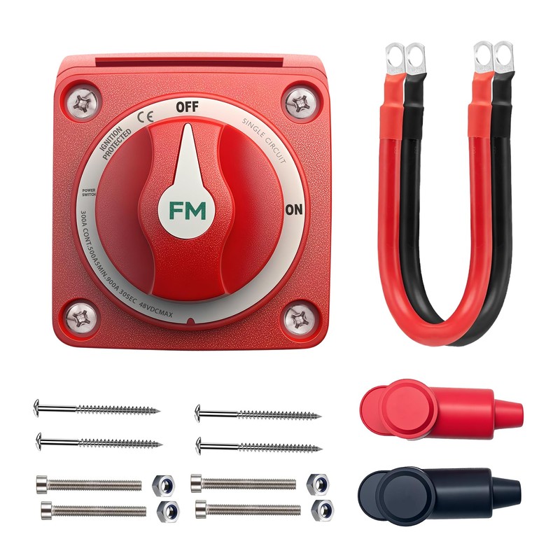 FASTSTORM 300A Waterproof Battery Disconnect Switch 12V-48V, On/Off Kill Switch