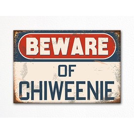 Beware of Chiweenie Dog Breed Cute Refrigerator Magnet
