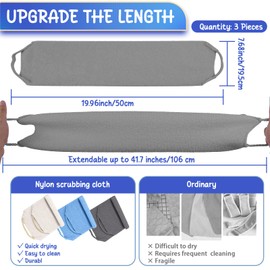 Plliocse 3 Pack Exfoliating Back Scrubber for Shower, Long Nylon Body Washcloth with Handles, Deep Cleansing Bath Strap for Removing Dead Skin and Invigorating Skin Massage for Men Women