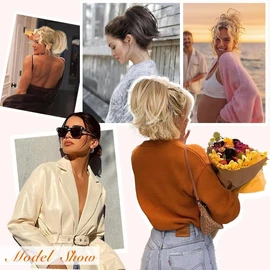 HSAJS Ponytail Extension Claws Clip Short Ponytail Bun Natural Synthetic Hairpieces Ponytail Extension Hair Extensions Messy Bun Hairpieces for Women