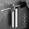 Toilet Brush and Brush Holder, Stainless Steel No-Punch Hook Base