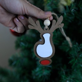 26 Pieces Christmas Stocking Tags Letter, Retro Reindee Name Ornament, Boho Retro Reindeer Christmas Ornament Stocking Hanger,Ornament Christmas Decorations for Tree (J)