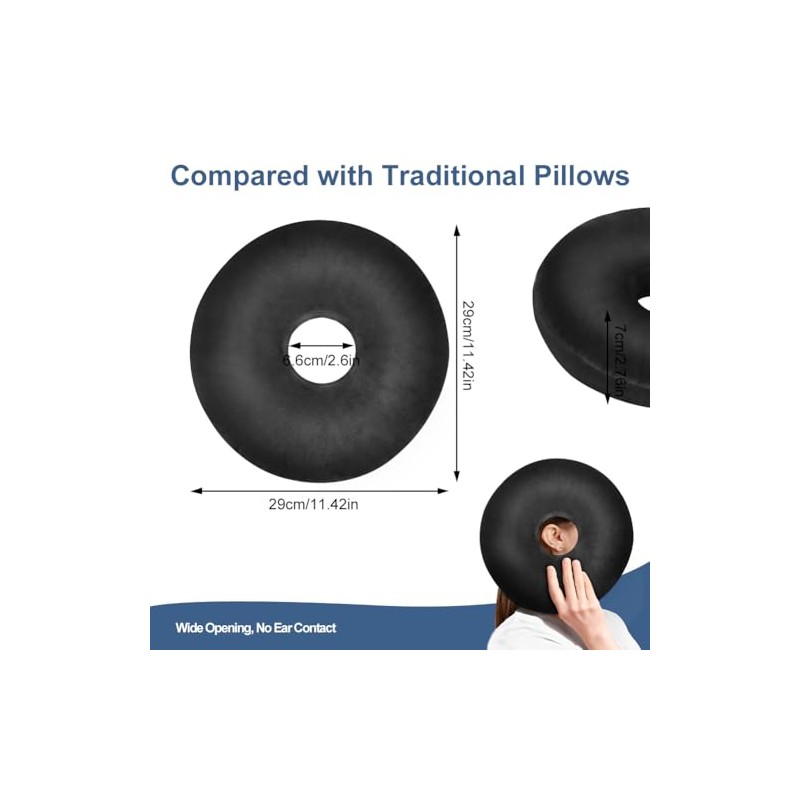 Piercing Pillow with Hole, Adjustable Piercing Pillow for Side Sleepers,