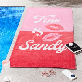 turner bianca plc Sassy B Fine and Sandy 76x160cm Cotton Beach Towel Pink
