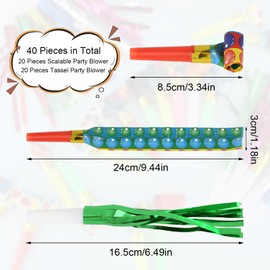 dsDAEDK Pack of 40 Children's Birthday Party Blowers, Whistles, Noise-Makers, Funny Toys for Birthday Parties and Children's Parties
