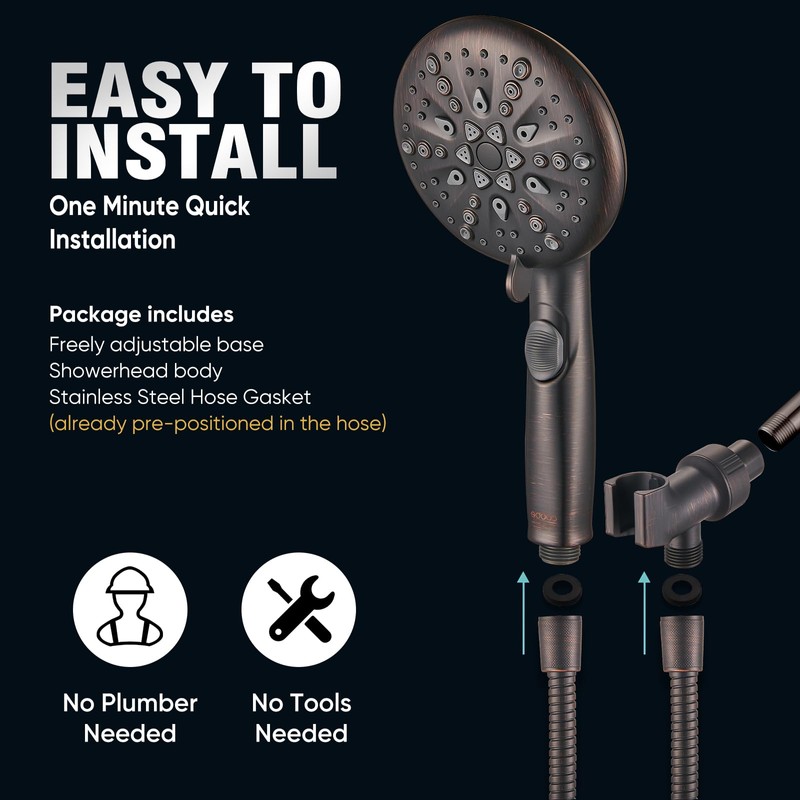 Cobbe ORB High Pressure Shower Head with Built-in Pause Button