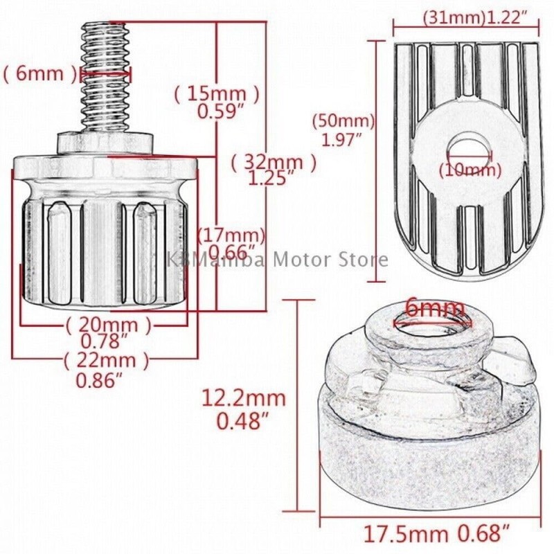 Seat Bolt for Harley 1997 Onwards Cover Nut 1/4 Inch