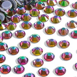 BEADSLAND - Diamantes de imitación de cristal con parte trasera plana, gemas redondas, Verde Volcán (4.6-4.8mm) SS20/1440 piezas