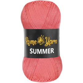 Rome Yarn Summer Yarn | Silk Effect | 3.52 oz (100 g) | 383 yds (350 m) | 100% Microfiber | Anti-Pilling Acrylic Yarn | Thread Crochet Art Lace Craft (766 Light Pink)