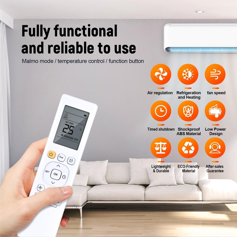 RG10B(D)/BGEF New Replace Remote Control Compatible with Midea Air Conditioner