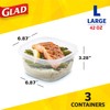 GladWare Tall Entrée Food Storage Containers, Large Square Holds 42