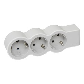 LEGRAND, Flat Power Strip, 3-Way Socket, Multiple Socket, Without Cable, Ultra White/Grey, 694573