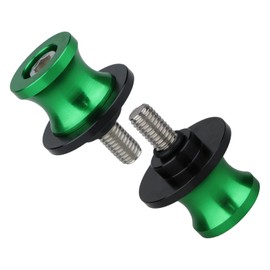 M6 M8 M10 Motorcycle swingarm spools, with a specification of, made of CNC aluminum alloy, Set of 2, suitable for Kawasaki Ninja series motorcycles from 2017 to 2025 (Green, M10)