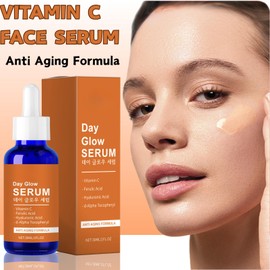 2PCS 20% Vitamin C Serum Korean, Anti Aging Face Serum with Hyaluronic Acid, Vit C serum to Reduce Wrinkles & Glow Skin, Dark Spot Remover for Face, Vitamin C Moisturiser for All Skin Types, 30ml × 2