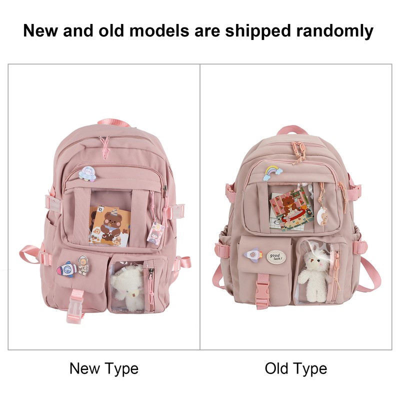 Kawaii Backpack Large Capacity Cute Bear Accessories Backpack for School