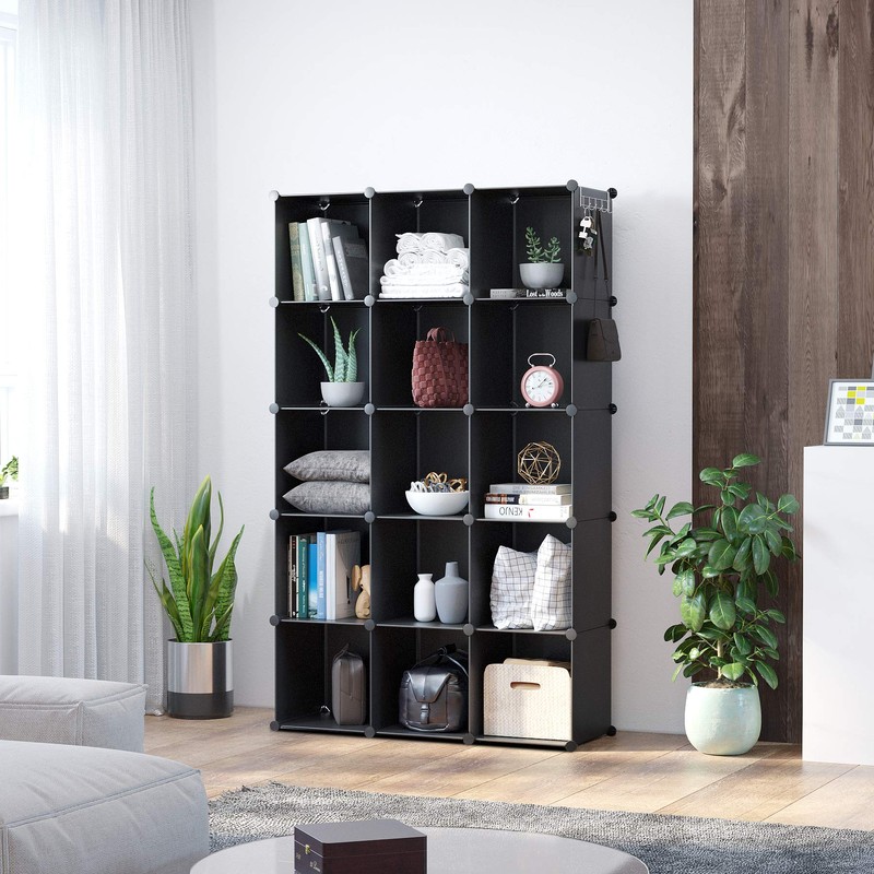 C&AHOME Cube Storage Organizer, 16-Cube Shelves Units, Plastic Storage Cubes,