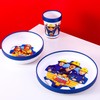 Fireman Sam 3pcs Bicolor Premium Kids Dinner Tableware Set Plate,