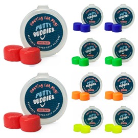 Earvolution Floating Putty Buddies Ear Plugs for Swimming - Invented by an Ear Physician - Moldable, Premium Silicone - Floats on Water- Waterproof - Made in The USA - 10 Pack - Assorted