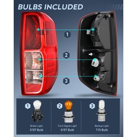 Nilight Taillight Assembly Compatible with 2005 2006 2007 2008 2009 2010 2011 2012 2013 2014 2015 2016 2017 2018 2019 2020 2021 Nissan Frontier and 2009-2012 Suzuki Equator Right Passenger Side