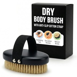 SERRENTO Dry Body Brush Handheld - Massage Tool Skin Brush Scrubber Black