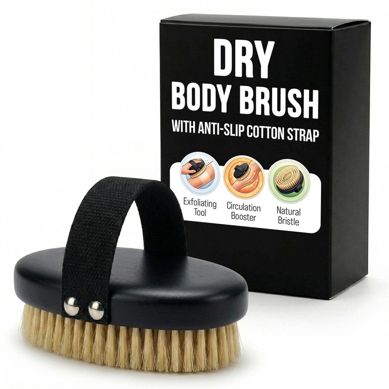 SERRENTO Dry Body Brush Handheld - Massage Tool Skin Brush