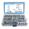 BESTYCHAO 180pcs Nylon Lock Nuts Stainless Steel Insert Hex Nut