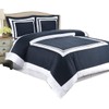 Navy and White Hotel 4pc King/Cal-King Comforter Set 100% Cotton