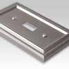 Amerelle Continental Single Toggle/Single Duplex Cast Metal Wallplate in Satin