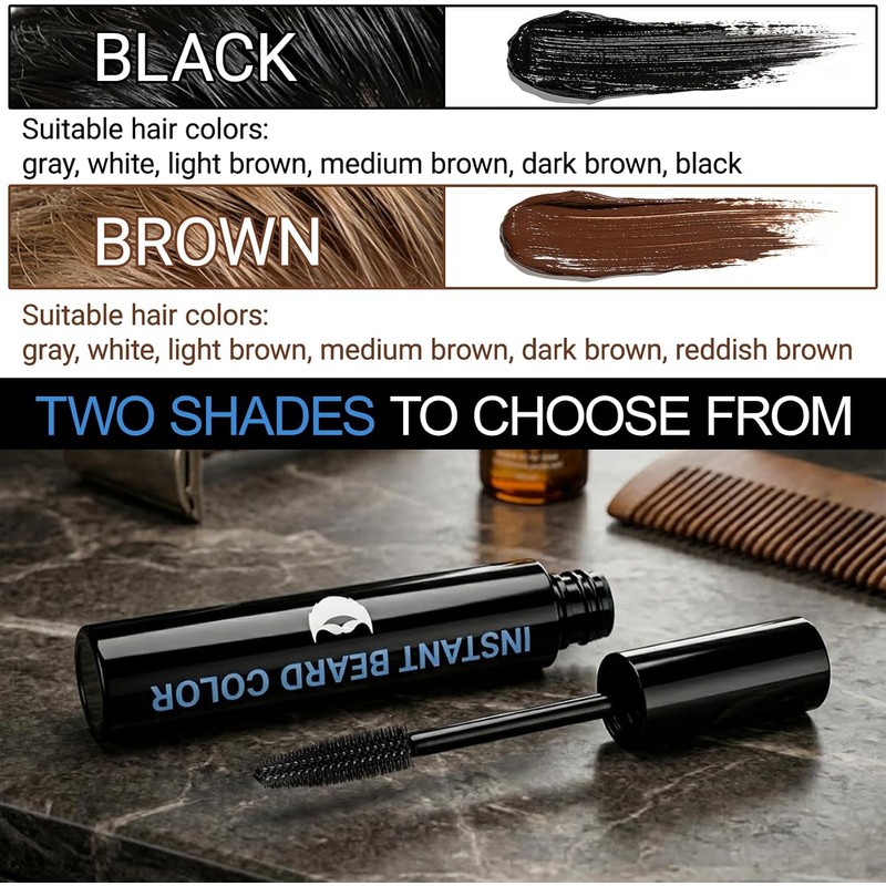 Erinde 2Pcs Tinte Temporal para la Barba para Hombres, Cubre