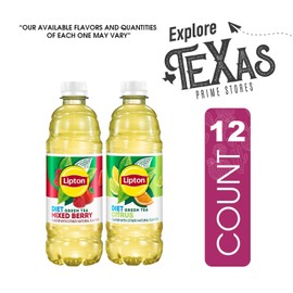 Lipton Diet 12-Pack 6 Diet Mixed Berry Iced Green Tea + 6 Diet Citrus Iced Green Tea Plastic Bottle 16.9 fl oz