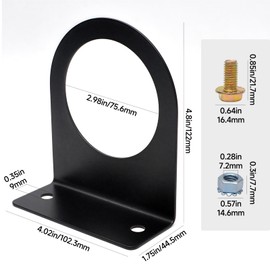 (4 Pack) for 2.5 inch Round Marker Light L Shaped Mounting Bracket Powder Coated Steel, Suitable for Side Round Marker Light Bracket Installation for Trucks, RVs, and Trailers