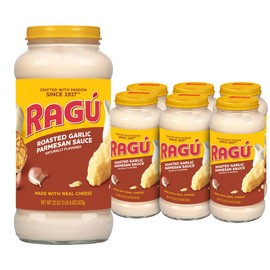 Ragu Roasted Garlic Parmesan Pasta Sauce, Made with Real Cheese, 22 oz (Pack of 6)