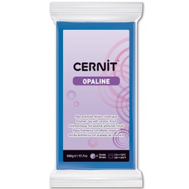 CERNIT CE0880500261C Block Modelling Clay (Polymer) Opaline, Semi Translucent, Oven Hardening, Ready to Use, 500 g, for DIY, Jewellery, Figures, for Beginners and Hobby Artists, Blue, Pack of 1