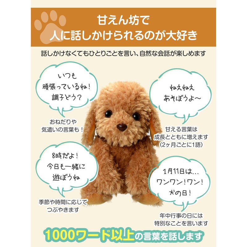 Adult-oriented Voice Recognition Plush Toy 【Talking Toy Poodle】 Easy to