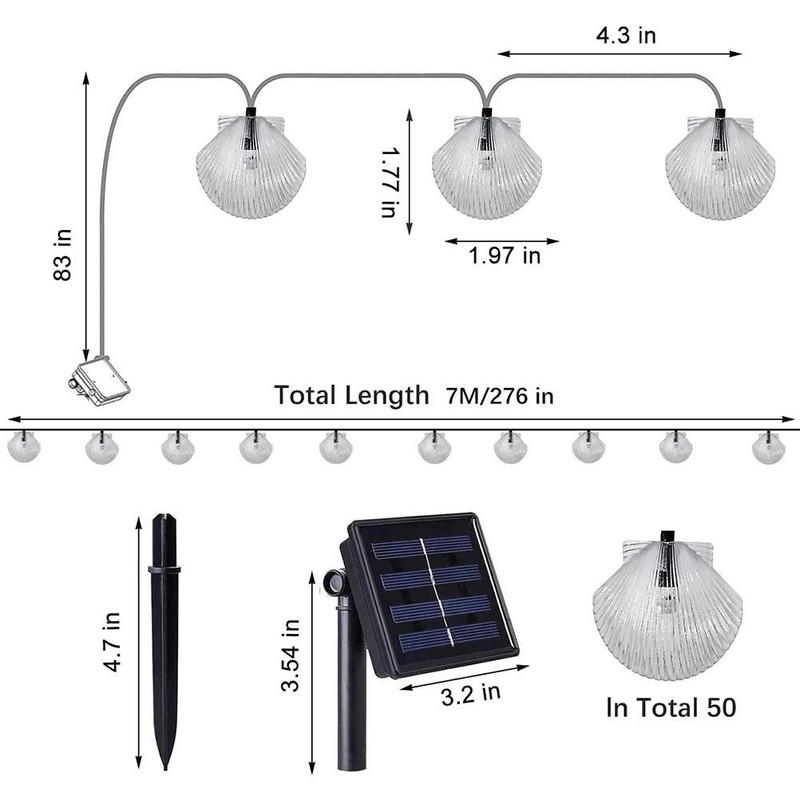 Solar Garden Fairy Lights 7 Meter 50 LED Outdoor Waterproof