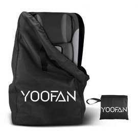 YOOFAN Gate Check Reisetasche mit Rucksack Schulterriemen für Kinderwagen, Autokindersitze, Rollstühle, Wasserabweisend - gut für Flugzeug und Aufbewahrung (Schwarz)