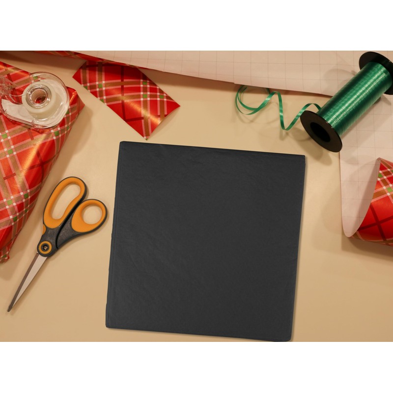 Iconikal 60-Sheet Gift Wrap Tissue Paper 20x20-Inch (Black) Premium for
